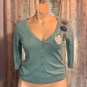 Quarter Sleeve Teal Sweater